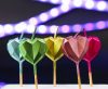 Iubire Metallic Heart Set de lumânări inimioare pentru tort, 5 buc.