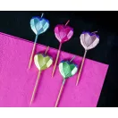 Iubire Metallic Heart Set de lumânări inimioare pentru tort, 5 buc.
