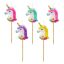 Unicorn Multicolour set de lumânări pentru tort 5 bucăți