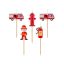 Pompier Red set de lumânări decorative 5 bucăți, pompier