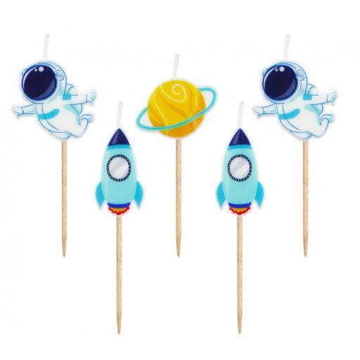 Spațiu Planet lumânare de tort, set de lumânări 5 buc