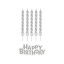 La mulți ani B&C Silver Set de lumânări de argint Happy Birthday 16 buc