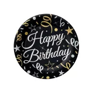   La mulți ani B&C Farfurie de hârtie „Happy Birthday”, set de 6, 18 cm