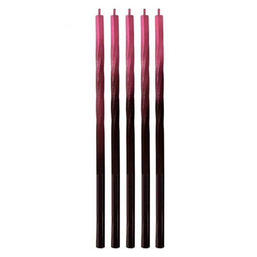 Colorat Ombre Lumânare de tort Roșu-Negru, Set de Lumânări 5 buc