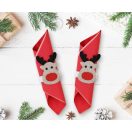 Crăciun Deer Set de Inel pentru Șervețele cu Ren