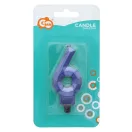 Numere Diamond Metallic Lumânare albastră numărul 6, lumânare de tort