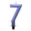 Numere Diamond Metallic Lumânare albastră numărul 7, lumânare de tort 7