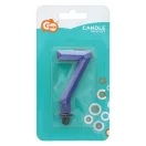 Numere Diamond Metallic Lumânare albastră numărul 7, lumânare de tort 7