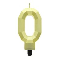   Numere Diamond Metallic Lumânare Aurie cu Numărul 0, Lumânare de Tort