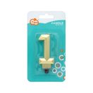 Numere Diamond Metallic Lumânare aurie numărul 1, lumânare pentru tort