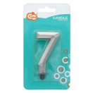 Numere Diamond Metallic Lumânare argintie numărul 7, lumânare pentru tort