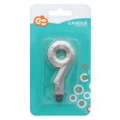 Numere Diamond Metallic Lumânare cifra 9 argintie, lumânare pentru tort