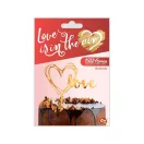 Nuntă Gold Decorațiune pentru tort inimă aurie 13 cm