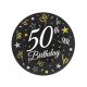 La mulți ani B&C Happy Birthday 50 farfurii de hârtie, set de 6, 18 cm