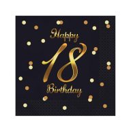   La mulți ani B&C Gold Şerveţel Happy Birthday 18 20 buc 33x33 cm