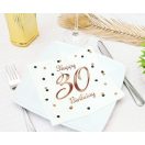 La mulți ani B&C White Servetele Happy Birthday 30 20 buc 33x33 cm
