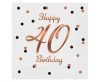 La mulți ani B&C White Happy Birthday 40 Șervețel Pachet de 20 33x33 cm