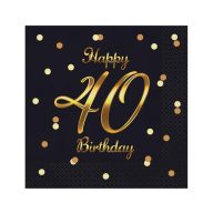   La mulți ani B&C Gold Happy Birthday 40 șervețele 20 buc 33x33 cm