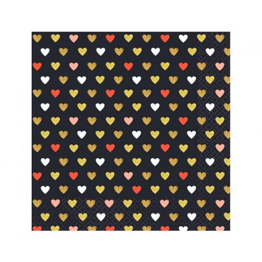 Iubire XOXO Black șervețel 20 buc 33x33 cm