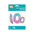 Numere Space, spațiu balon folie cu cifra 0 78 cm
