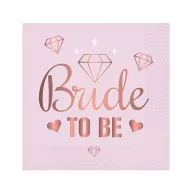   Petrecerea burlacitelor Bride To Be Pink șervețel 20 bucăți 33x33 cm