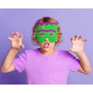 Halloween Green Mască din fetru monstru 18 cm