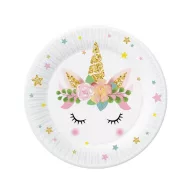 Unicorn Star farfurie de hârtie set de 6 bucăți, 18 cm