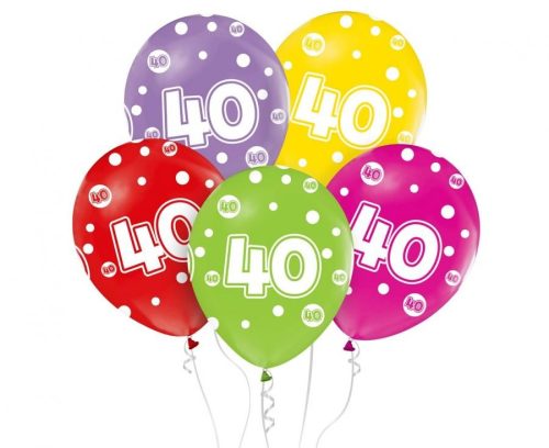Happy Birthday 40 Dots balon, balon 5 bucăți 12 inch (30cm)