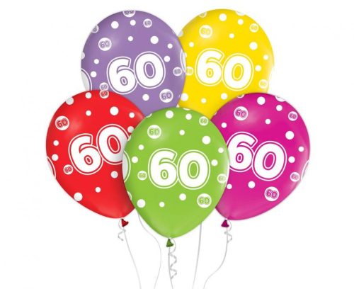 Happy Birthday 60 balon, balon 5 bucăți 12 inch (30cm)