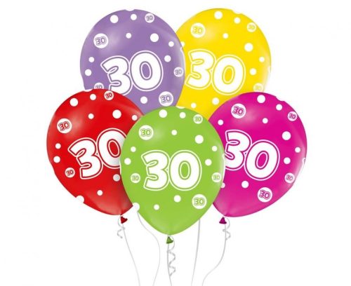 Happy Birthday 30 Dots balon, balon 5 bucăți 12 inch (30cm)