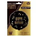 La mulți ani Gold Happy Birthday B&C balon festiv de folie 36 cm