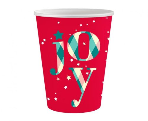 Crăciun Red Joy hârtie pahar 6 buc 250 ml