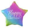 La mulți ani Rainbow  Balon staniol stea Curcubeu Happy Birthday 44 cm