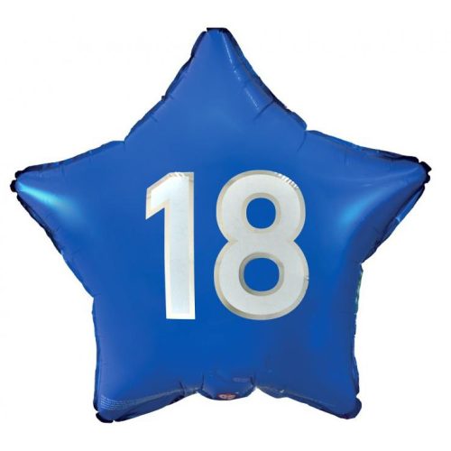 Albastru Happy Birthday 18 blue Stea balon folie 44 cm
