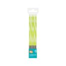 Colorat Candy Lime Green Lumânare de tort verde, set de lumânări 6 buc