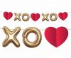 Iubire XOXO Red ghirlandă din hârtie XOXO 200 cm