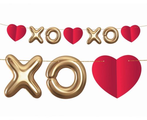 Iubire XOXO Red ghirlandă din hârtie XOXO 200 cm