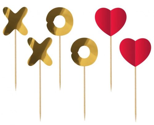 Iubire XOXO băț decorativ 6 buc.