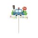 Poliție Beep Decorațiune tort Happy Birthday 13 cm