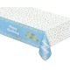 La mulți ani B&C Light Blue Față de masă albastră din folie Happy Birthday 137x183 cm