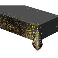   La mulți ani Black Gold Dots, Față de masă din folie neagră 137x183 cm