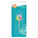 Numere Pastel Ombre Lumânare numărul 8 colorată, lumânare de tort