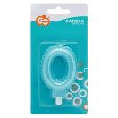 Numere Pearly Light Lumânare albastră numărul 0, lumânare de tort