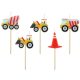 Vehicul Building Blocks Set de lumânări de construcție pentru tort, set de 5