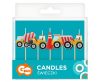 Vehicul Building Blocks Set de lumânări de construcție pentru tort, set de 5