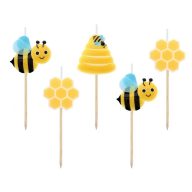   Animale Beehive Lumânare tort cu albină, set de 5 lumânări