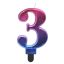 Numere Night Sky Metallic Lumânare colorată cifra 3