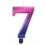 Numere Night Sky Metallic Lumânare colorată numărul 7, lumânare de tort