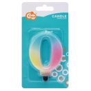 Numere Pastel Ombre Lumânare Colorată cu Numărul 0, Lumânare de Tort