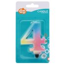 Numere Pastel Ombre Lumânare colorată cu numărul 4, lumânare pentru tort